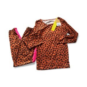ThereAbouts Girl’s Leopard Print Pajama Set with Pink Accents Size 16 NWT